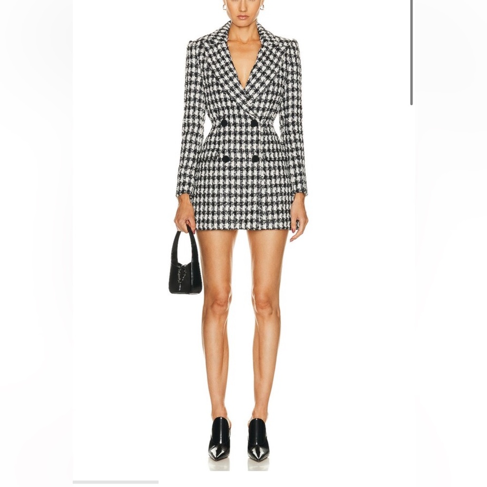 Self-Portrait Black and White Houndstooth Dress